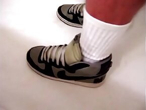 Piss my Jeans, Briefs, Nike Basketball Sneakers with the addition of White Crew Socks